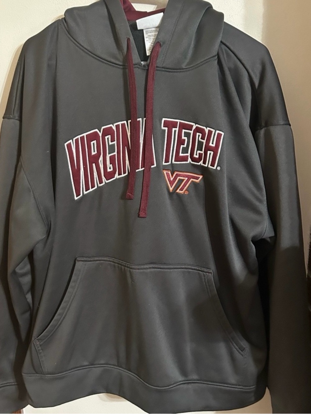 Section 101 Virginia Tech Size XL Gray Maroon Hoodie